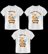 KIT 3 CAMISETA MALHA FRIA BRANCA PARA ANIVERSARIO
